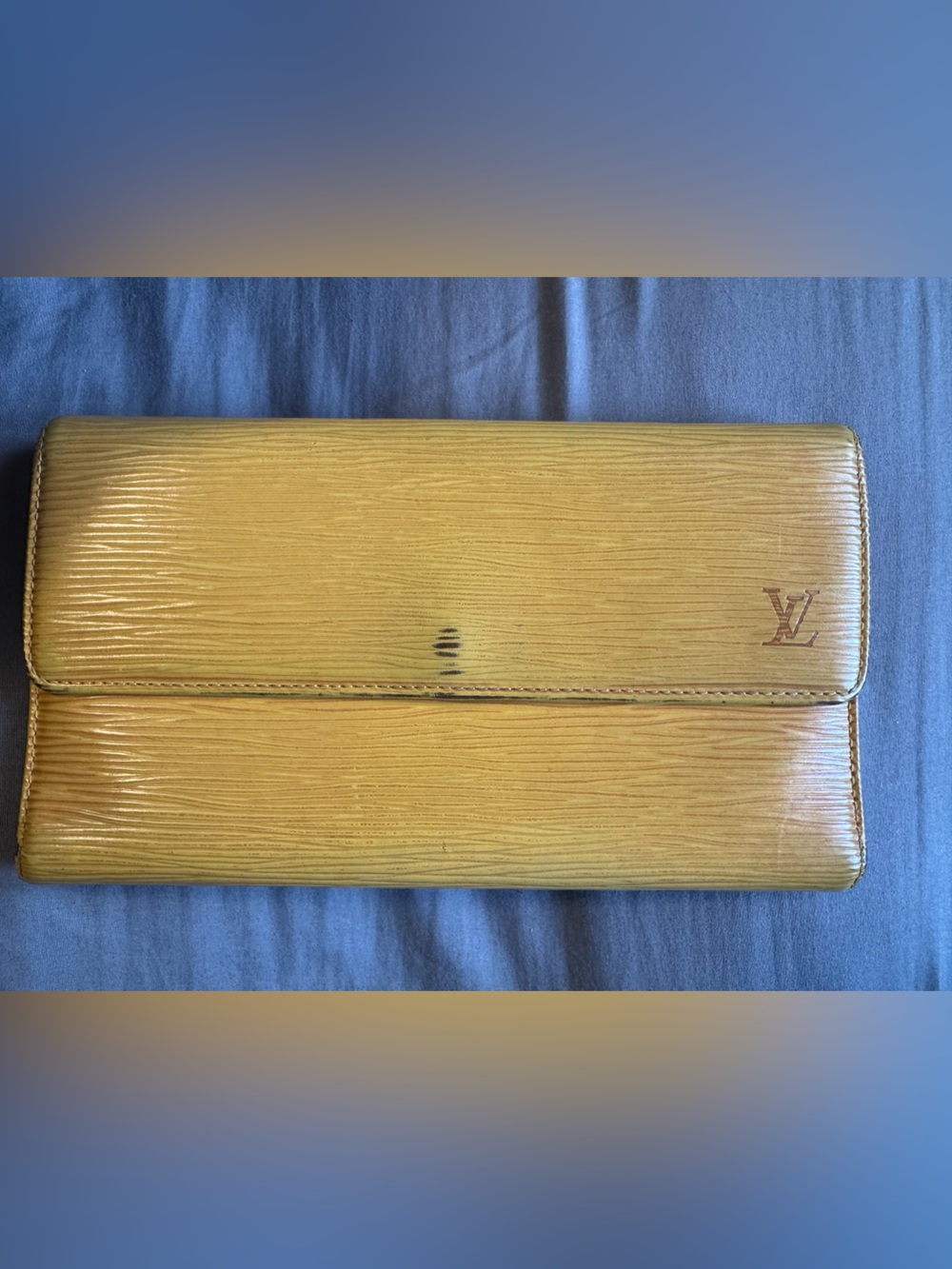 Louis Vuitton Yellow Epi Leather Fold-Over Wallet vintage